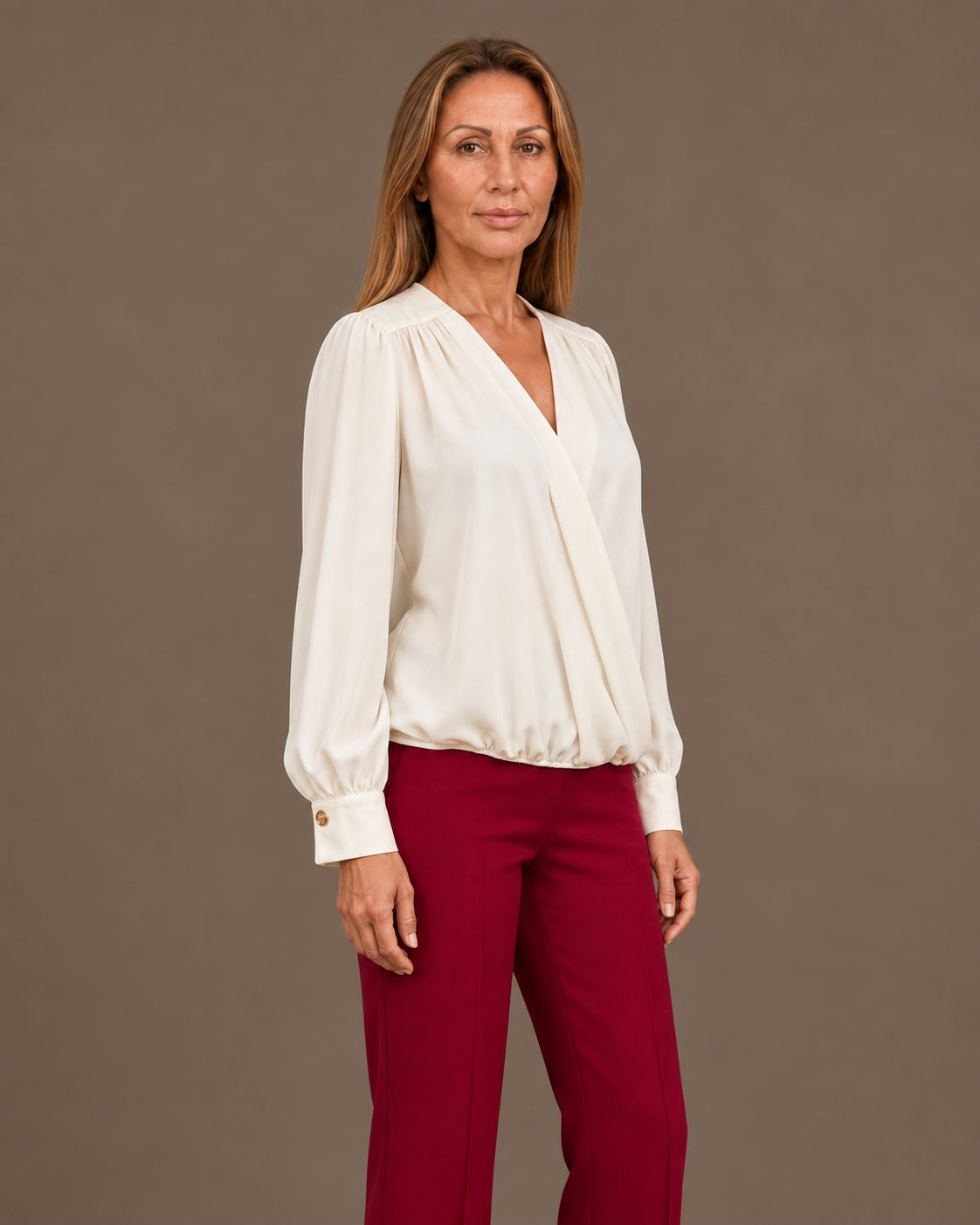 Artigli Abbigliamento Blusa incrociata bimaterica 