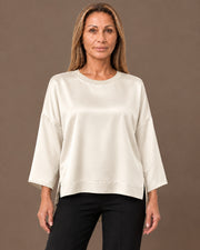 Blusa a costine lurex Artigli Avorio