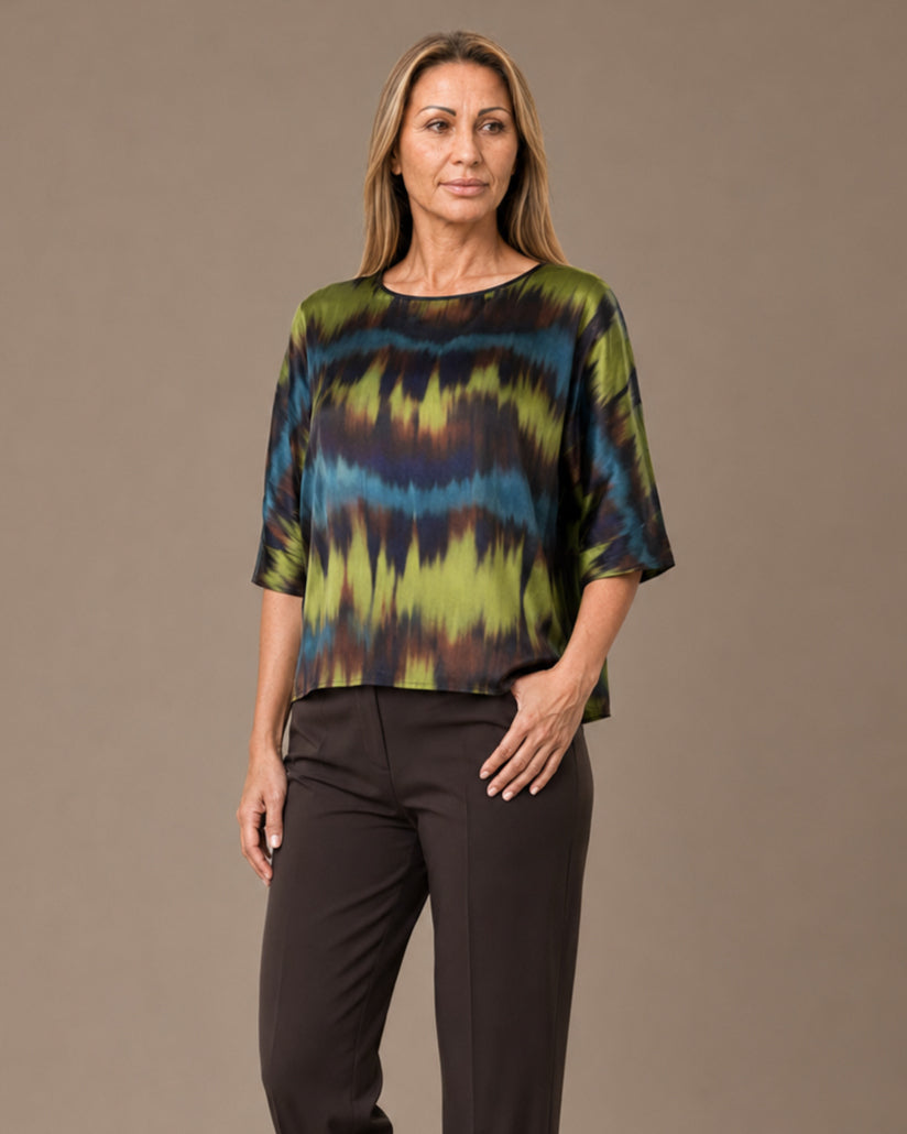Artigli Abbigliamento Blusa in raso fantasia 