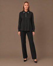 Camicia con strass al collo Artigli Nero