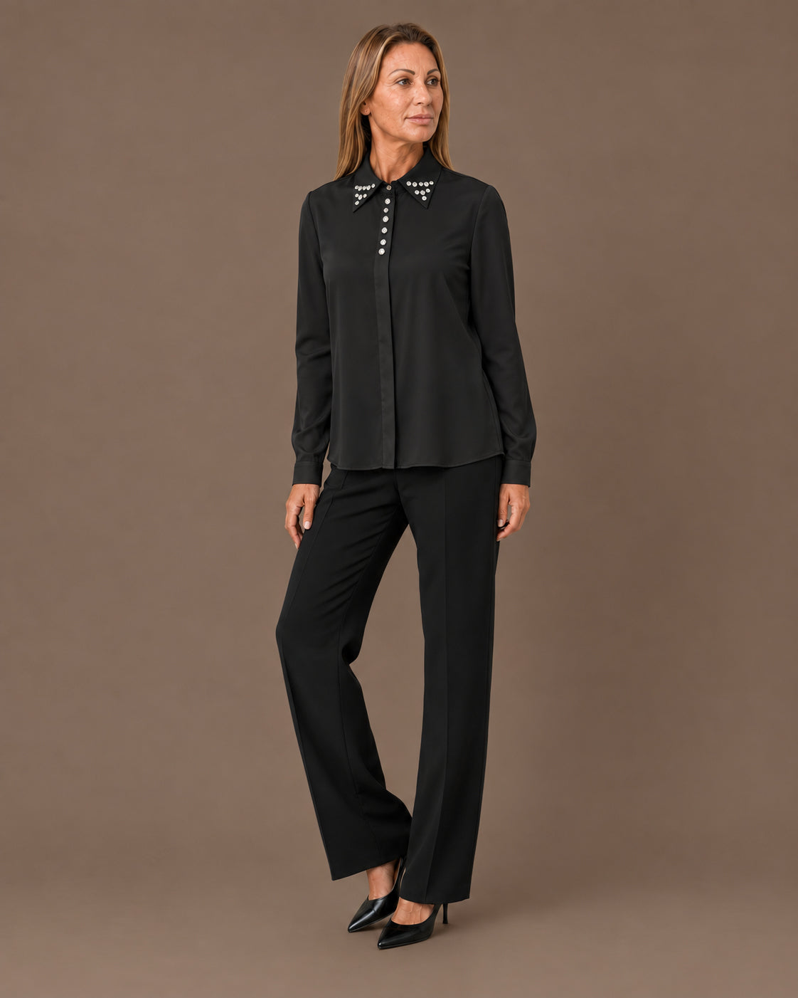 Artigli Abbigliamento Camicia con strass al collo 