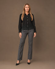 Camicia con inserto di pizzo Artigli Nero nero