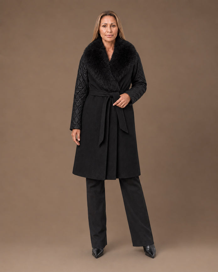 Artigli Abbigliamento Cappotto con maniche in ecopelle 