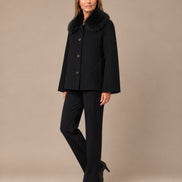 Artigli Abbigliamento Cappotto cappa con collo in ecopelliccia 
