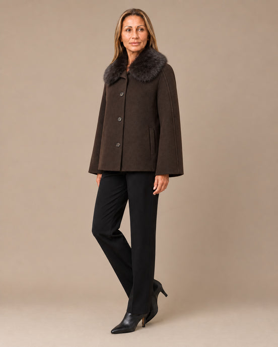 Artigli Abbigliamento Cappotto cappa con collo in ecopelliccia 