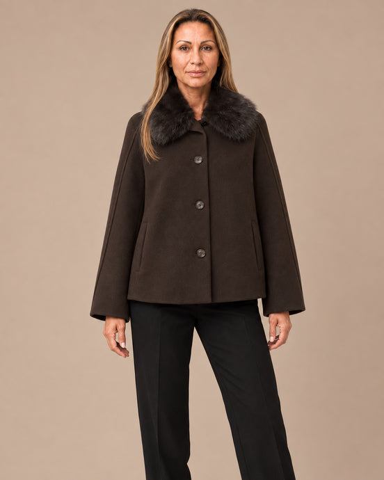 Artigli Abbigliamento Cappotto cappa con collo in ecopelliccia 