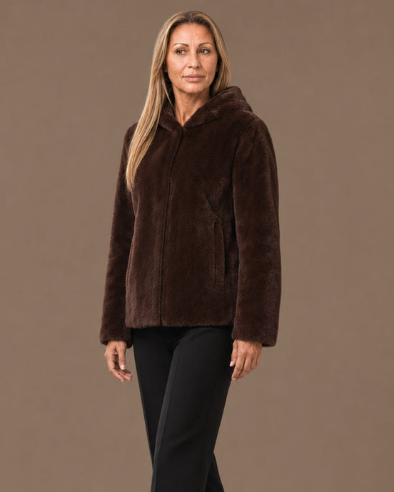 Artigli Abbigliamento Ecopelliccia con cappuccio 