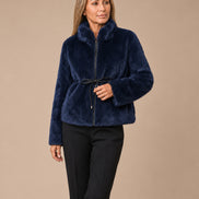 Artigli Abbigliamento Ecopelliccia corta con coulisse 