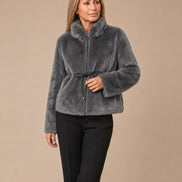 Artigli Abbigliamento Ecopelliccia corta con coulisse 
