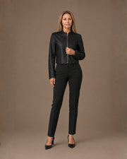 Giacca in ecopelle con zip Artigli Nero