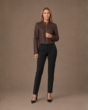 Giacca in ecopelle con zip Artigli Moro