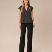 Artigli Abbigliamento Gilet over con spilla gioiello 