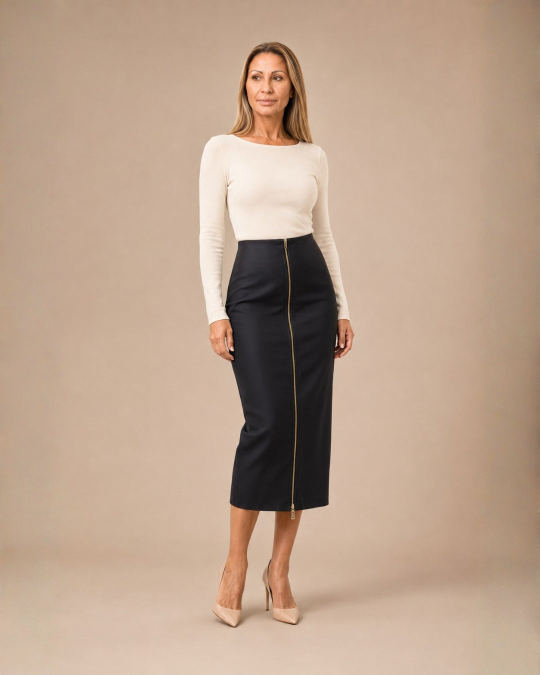 Artigli Abbigliamento Gonna longuette con zip frontale 