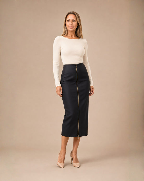 Artigli Abbigliamento Gonna longuette con zip frontale 