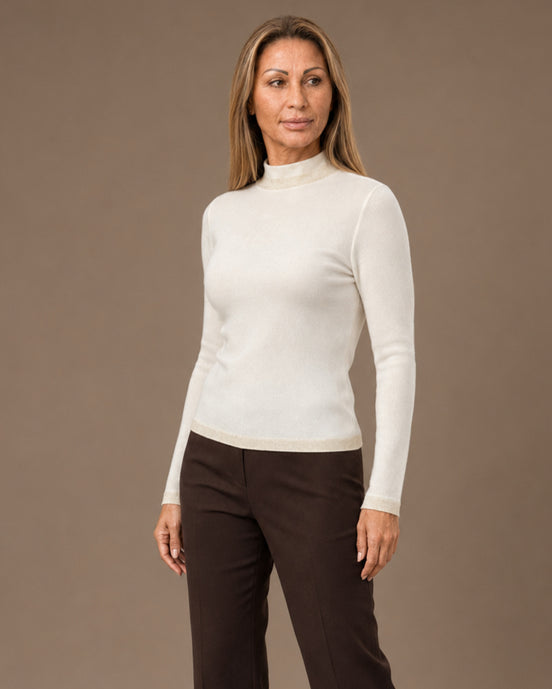 Artigli Abbigliamento Maglia a collo alto in costina lurex 
