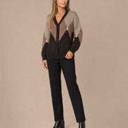 Artigli Abbigliamento Cardigan scollo a V con rombi 
