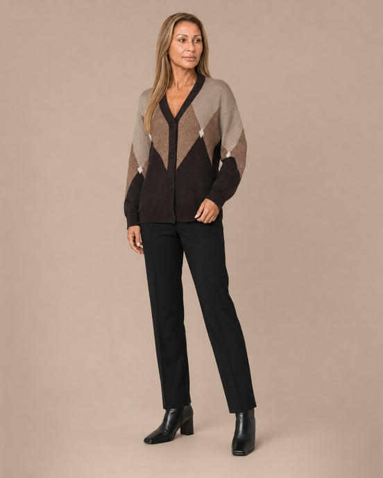 Artigli Abbigliamento Cardigan scollo a V con rombi 