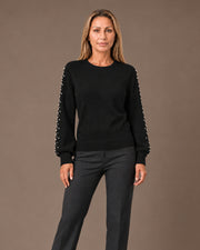 Maglia con strass alle maniche Artigli Nero