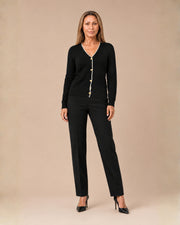 Cardigan con contrasto Artigli Nero panna