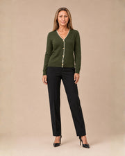 Cardigan con contrasto Artigli Olio panna