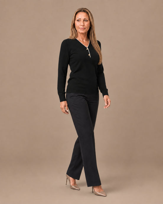 Artigli Abbigliamento Maglia scollo a V con contrasto 