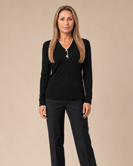 Artigli Abbigliamento Maglia scollo a V con contrasto 