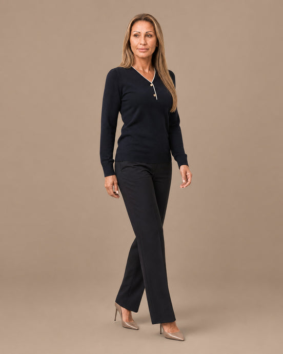 Artigli Abbigliamento Maglia scollo a V con contrasto 