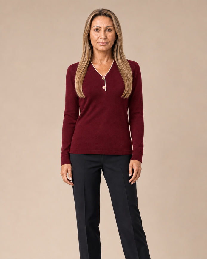 Artigli Abbigliamento Maglia scollo a V con contrasto 