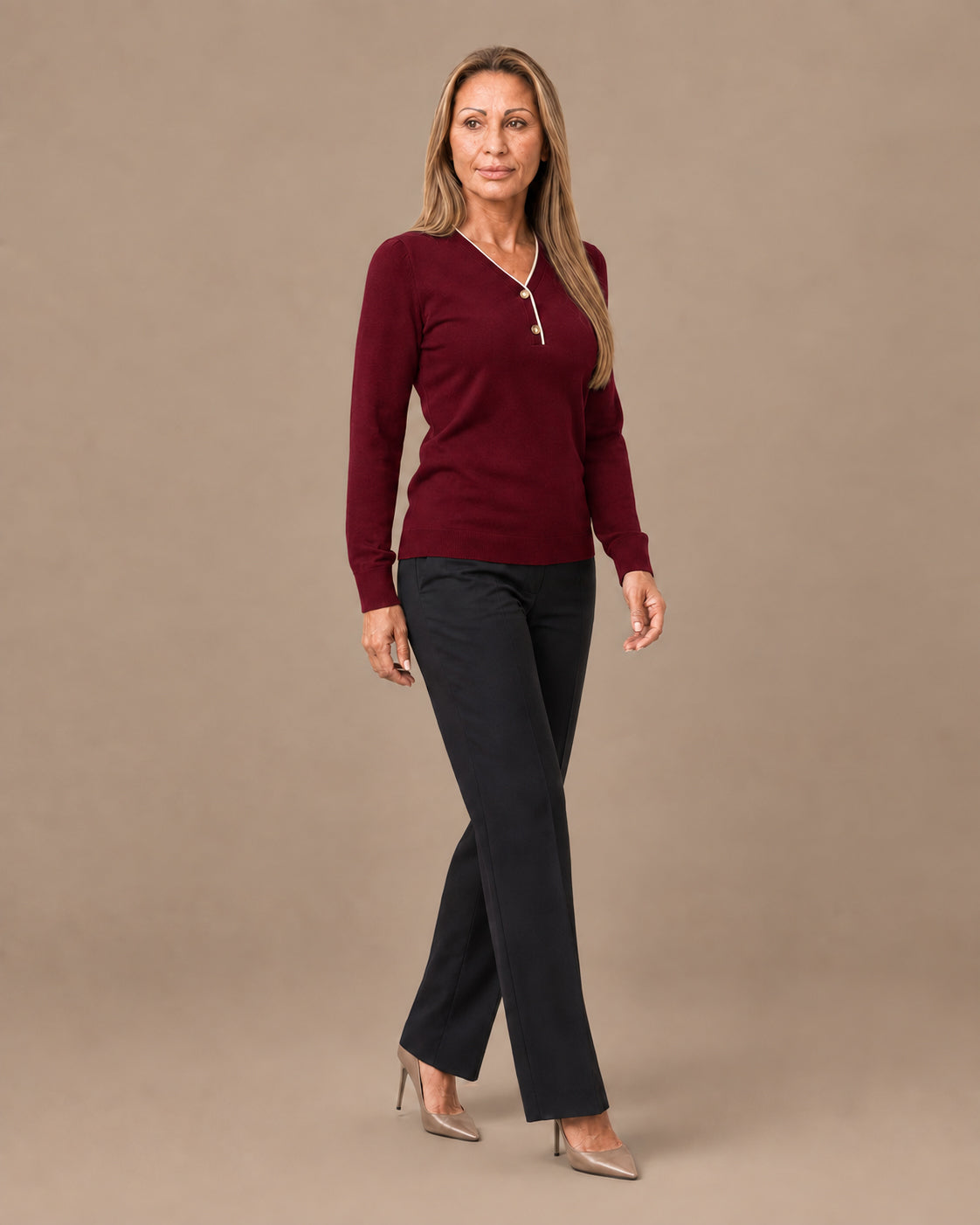 Artigli Abbigliamento Maglia scollo a V con contrasto 