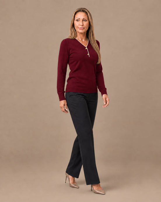 Artigli Abbigliamento Maglia scollo a V con contrasto 