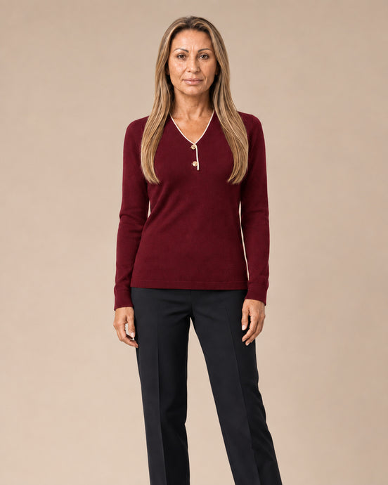 Artigli Abbigliamento Maglia scollo a V con contrasto 