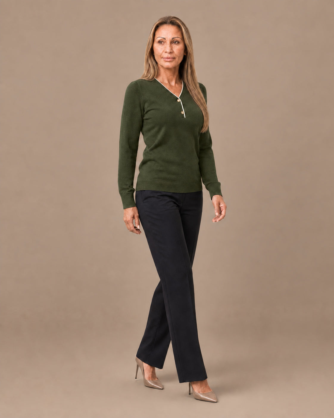Artigli Abbigliamento Maglia scollo a V con contrasto 