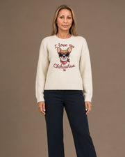 Maglia con patch Chihuahua Artigli Avorio
