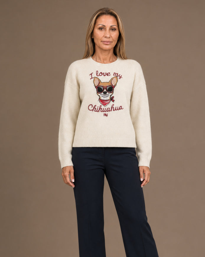 Artigli Abbigliamento Maglia con patch Chihuahua 