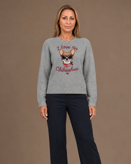 Artigli Abbigliamento Maglia con patch Chihuahua 