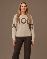 Maglia con scritta in dainetto Artigli Beige