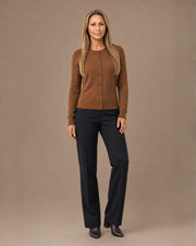 Cardigan girocollo Artigli Cammello