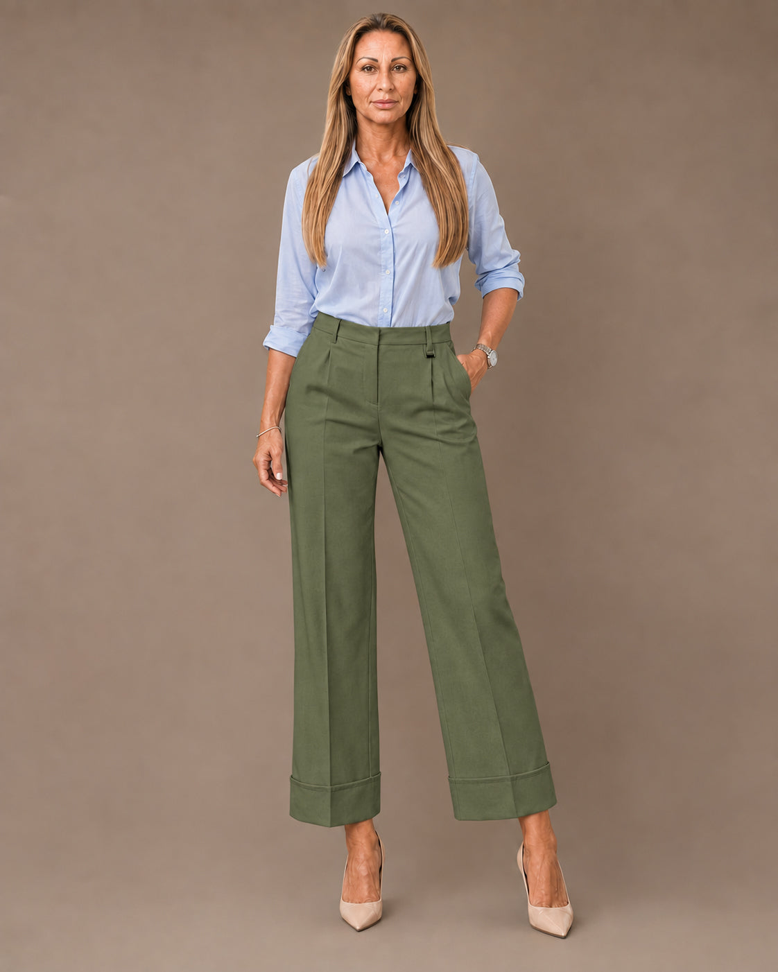 Artigli Abbigliamento Pantalone cropped con risvolto 