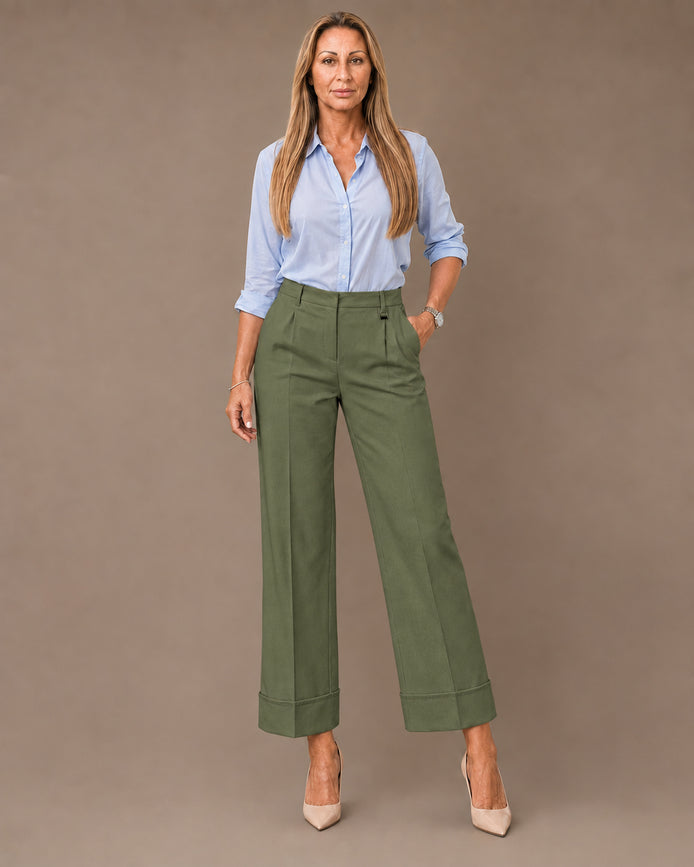 Artigli Abbigliamento Pantalone cropped con risvolto 
