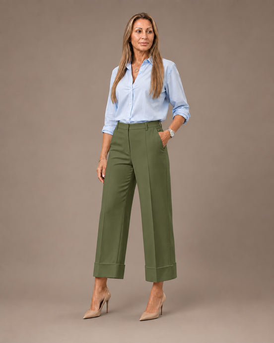 Artigli Abbigliamento Pantalone cropped con risvolto 