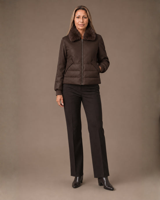 Artigli Abbigliamento Piumino bimaterico con ecopelle 