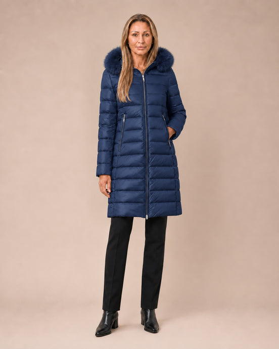 Artigli Abbigliamento Piumino lungo con ecopelliccia 