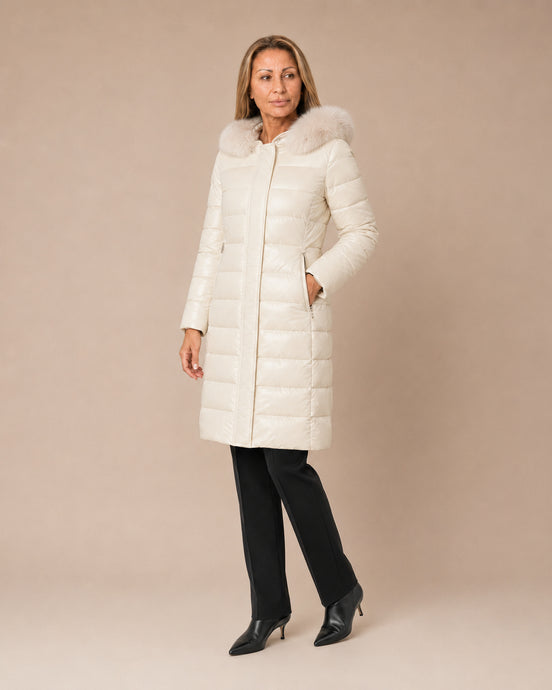 Artigli Abbigliamento Piumino lungo con ecopelliccia 