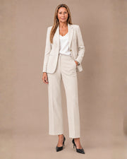 Tailleur Elena con bottone logo Artigli Avorio