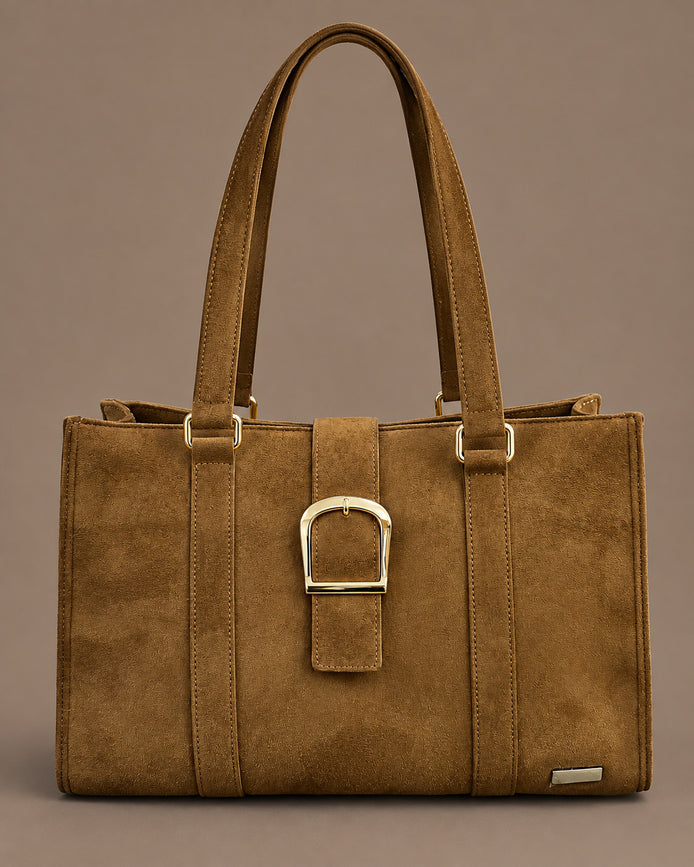 Camomilla Accessori Borsa a spalla effetto scamosciato con fibbia dorata 