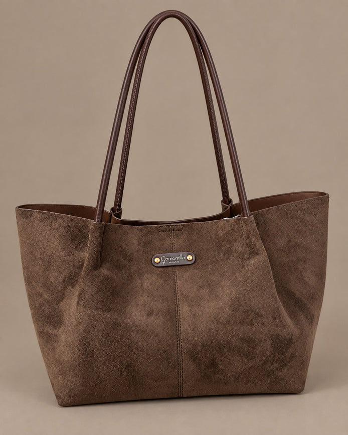 camomilla Accessori Borsa a spalla effetto camoscio 