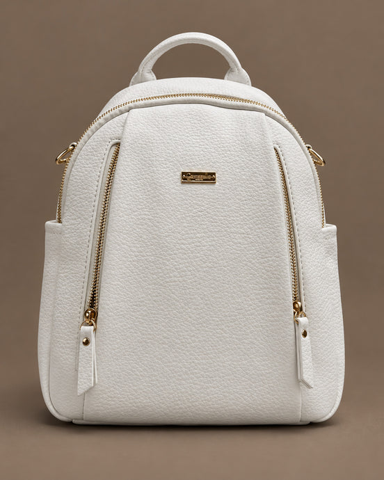 Camomilla Accessori Zaino effetto martellato con zip dorate 