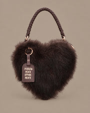 Borsa Roma Fur Heart Big Le Pandorine Testa di moro