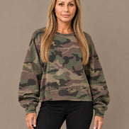 MARse pronto Abbigliamento Felpa corta oversize mimetica 