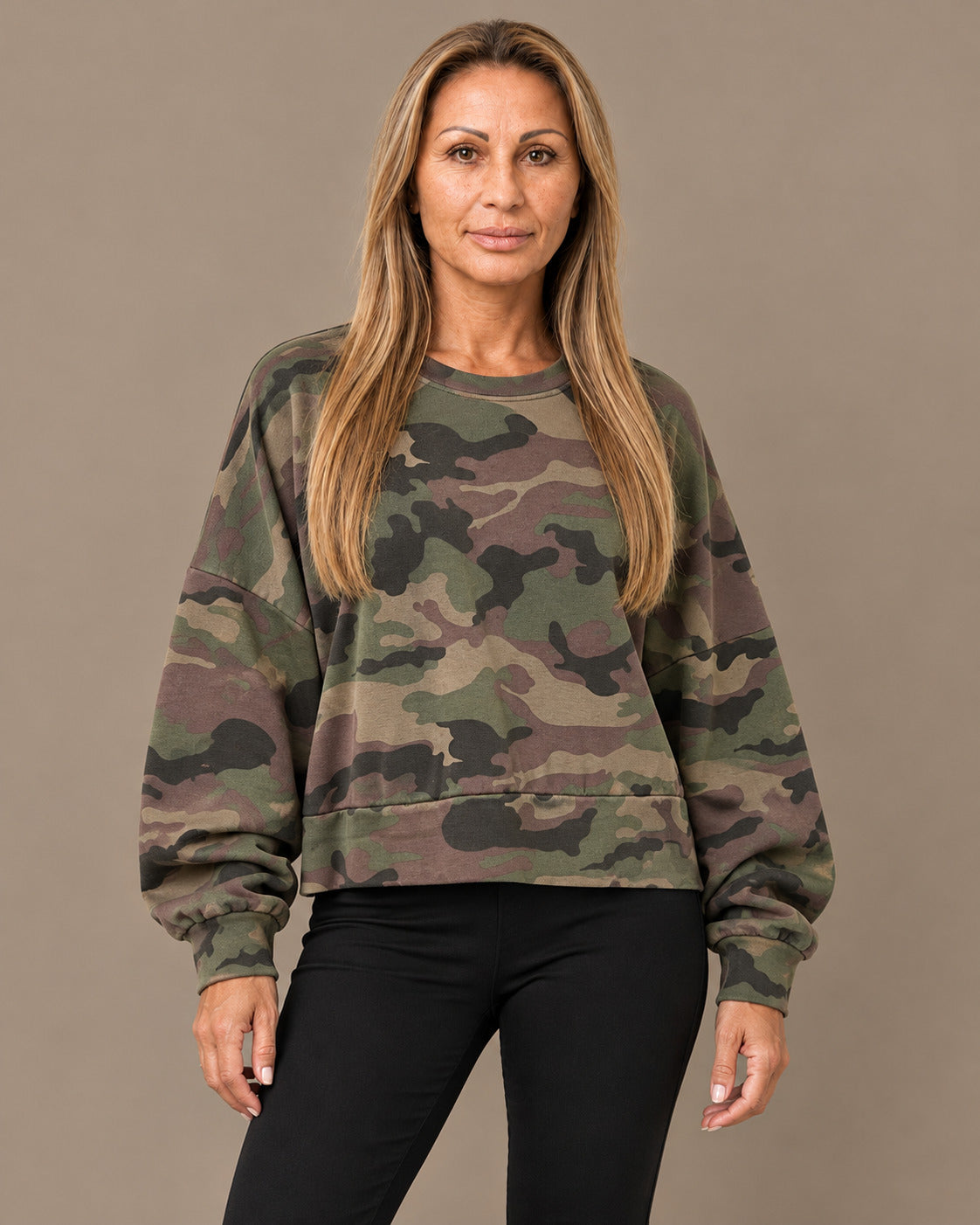 MARse pronto Abbigliamento Felpa corta oversize mimetica 